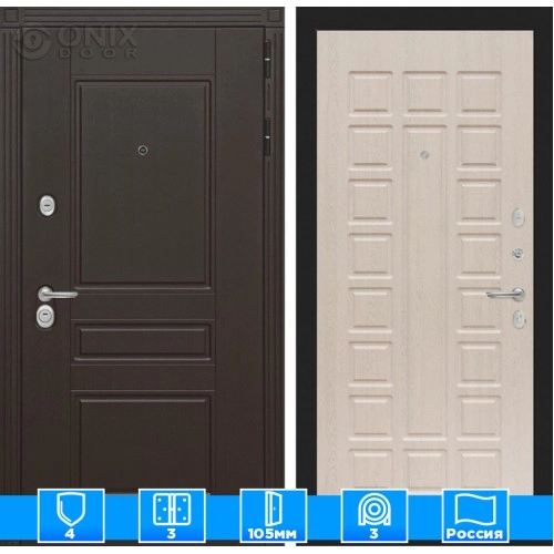 Входная дверь Мегаполис 04 - Беленый дуб