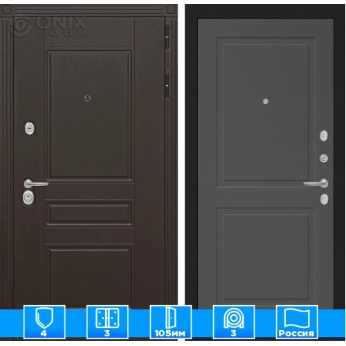 Входная дверь Мегаполис 11 - Графит софт