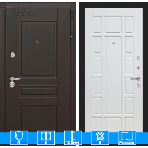 Входная дверь Мегаполис 12 - Белое дерево