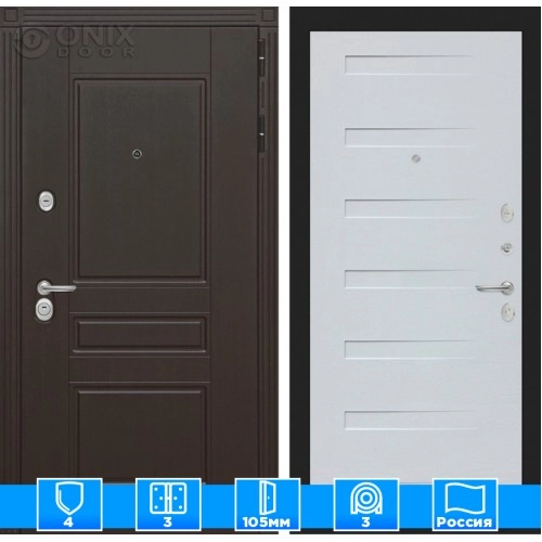 Входная дверь Мегаполис 14 - Дуб кантри белый горизонтальный