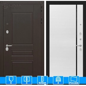 Входная дверь Мегаполис 22 - Белый софт, черная вставка