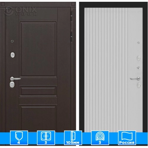 Входная дверь Мегаполис 29 - Белый рельеф софт