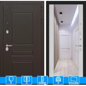 Входная дверь Мегаполис с зеркалом Максимум - Сандал белый