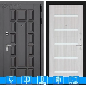 Входная дверь Нью-Йорк 01 - Сандал белый, стекло белое