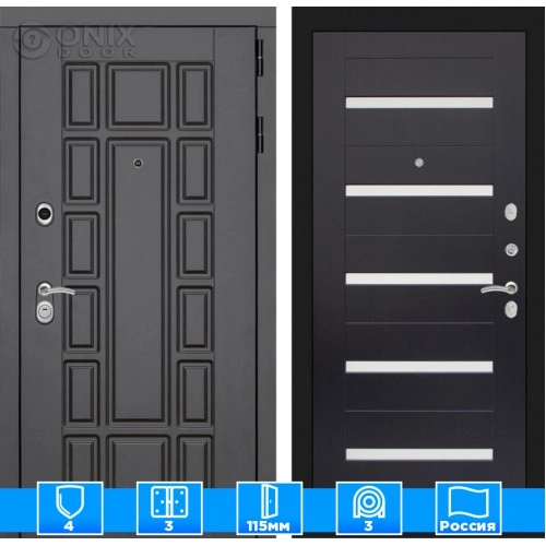 Входная дверь Нью-Йорк 01 - Венге, стекло белое