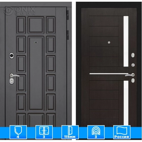 Входная дверь Нью-Йорк 02 - Венге, стекло белое