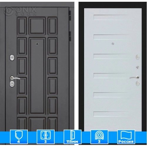 Входная дверь Нью-Йорк 14 - Дуб кантри белый горизонтальный