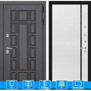 Входная дверь Нью-Йорк 22 - Белый софт, черная вставка