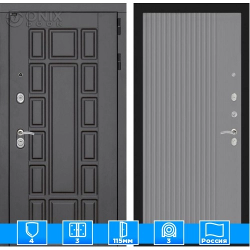 Входная дверь Нью-Йорк 29 - Серый рельеф софт