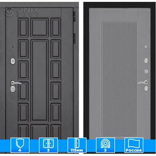 Входная дверь Нью-Йорк 30 - Серый рельеф софт