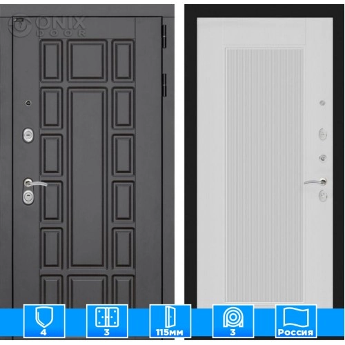 Входная дверь Нью-Йорк 30 - Белый рельеф софт