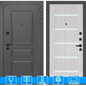 Входная дверь Орлеан 01 - Сандал белый, стекло белое