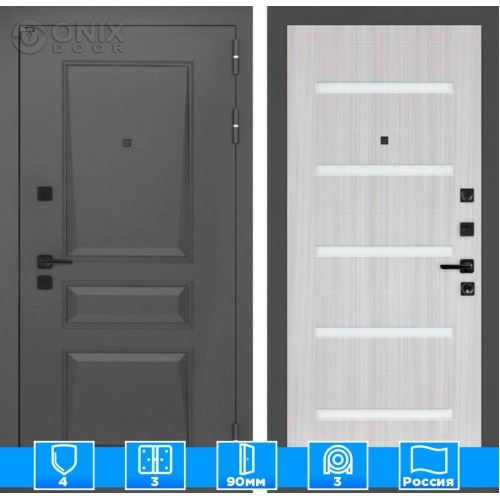 Входная дверь Орлеан 01 - Сандал белый, стекло белое