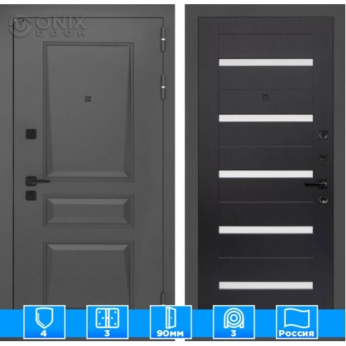 Входная дверь Орлеан 01 - Венге, стекло белое