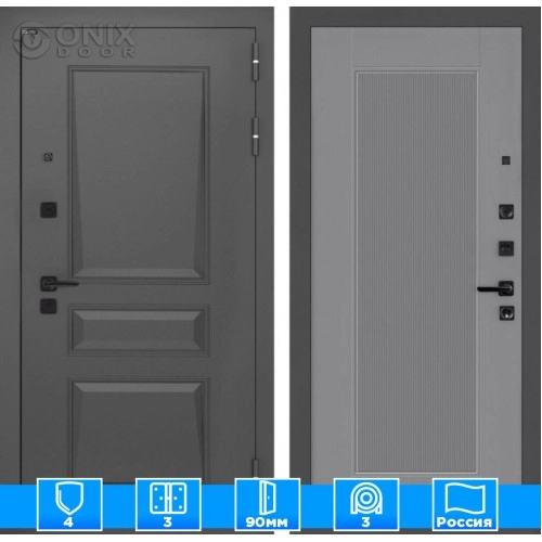 Входная дверь Орлеан 30 - Серый рельеф софт