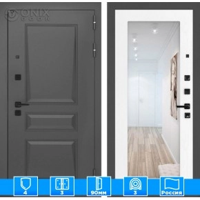 Входная дверь Орлеан с Зеркалом 18 - Белое дерево