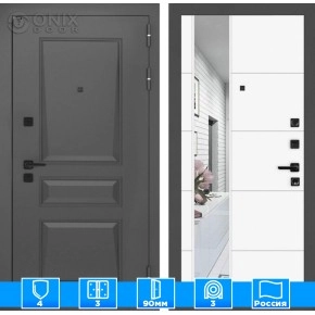 Входная дверь Орлеан с Зеркалом 19 - Белый софт