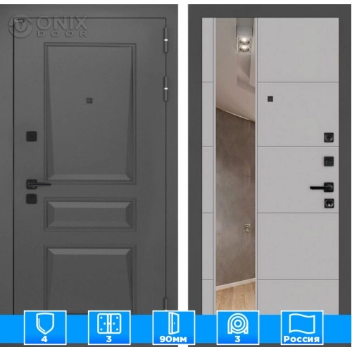 Входная дверь Орлеан с Зеркалом 19 - Грей софт