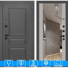 Входная дверь Орлеан с Зеркалом Максимум - Грей софт