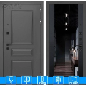 Входная дверь Орлеан с Зеркалом тонированным Максимум - Черный кварц