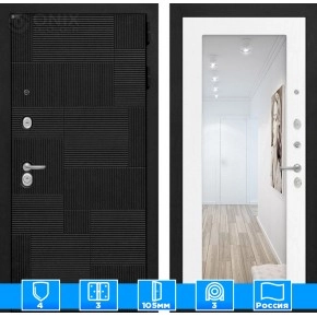 Входная дверь PAZL с зеркалом 18 - Белое дерево