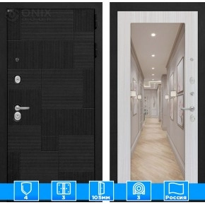 Входная дверь PAZL с зеркалом 18 - Сандал белый