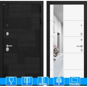 Входная дверь PAZL с зеркалом 19 - Белый софт