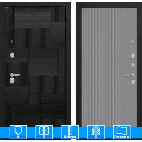 Входная дверь PAZL 29 - Серый рельеф софт