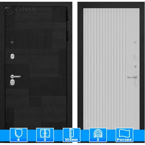 Входная дверь PAZL 29 - Белый рельеф софт