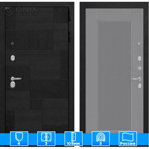 Входная дверь PAZL 30 - Серый рельеф софт