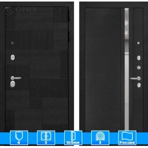Входная дверь PAZL 31 - Черный кварц, зеркальная вставка с тонировкой