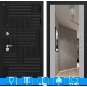 Входная дверь PAZL с зеркалом Максимум - Грей софт