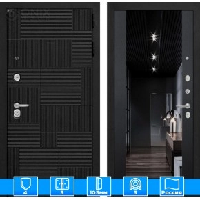 Входная дверь PAZL с Зеркалом тонированным Максимум - Черный кварц