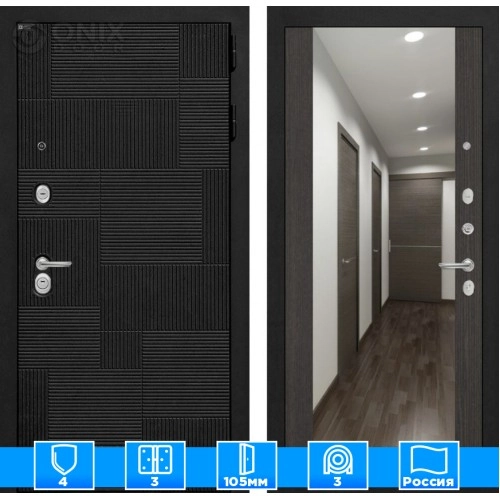 Входная дверь PAZL с зеркалом Максимум - Венге