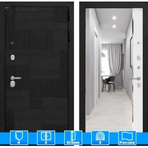 Входная дверь PAZL с зеркалом Панорама - Белый софт