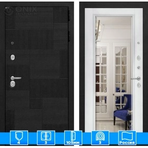 Входная дверь PAZL с Зеркалом Фацет - Белый софт