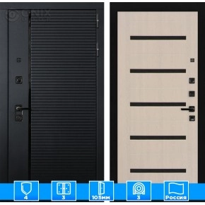 Входная дверь PIANO 01 - Беленый дуб, стекло черное