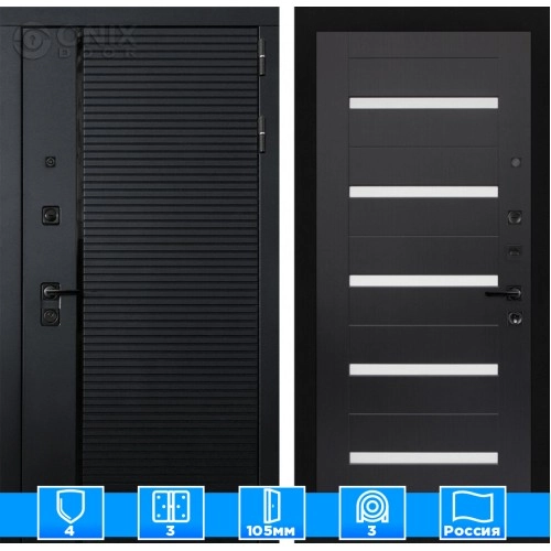 Входная дверь PIANO 01 - Венге, стекло белое