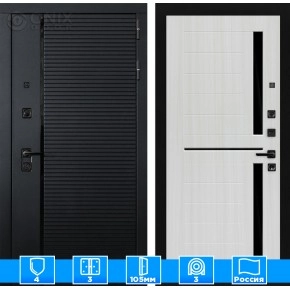 Входная дверь PIANO 02 - Сандал белый, стекло черное