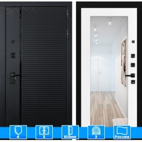 Входная дверь PIANO с зеркалом 18 - Белое дерево