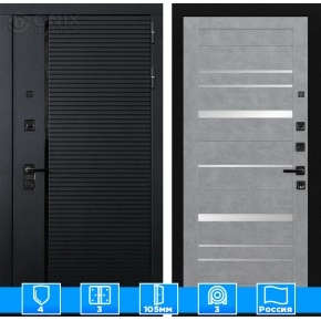 Входная дверь PIANO 20 - Бетон светлый, зеркальные вставки