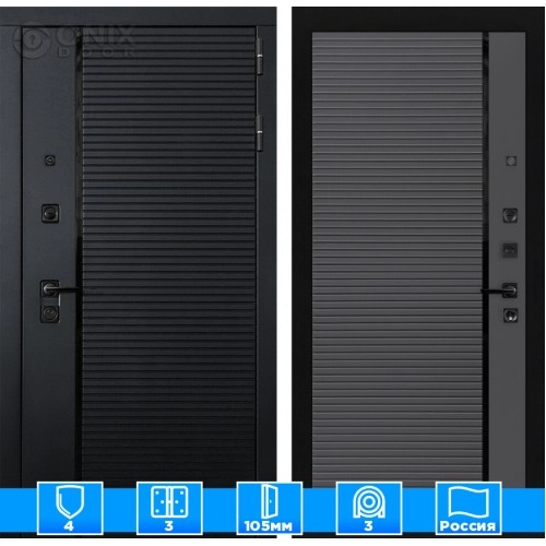 Входная дверь PIANO 22 - Графит софт, черная вставка