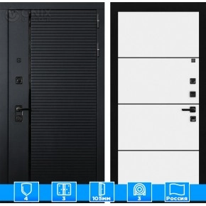 Входная дверь PIANO 25 - Белый софт, черный молдинг