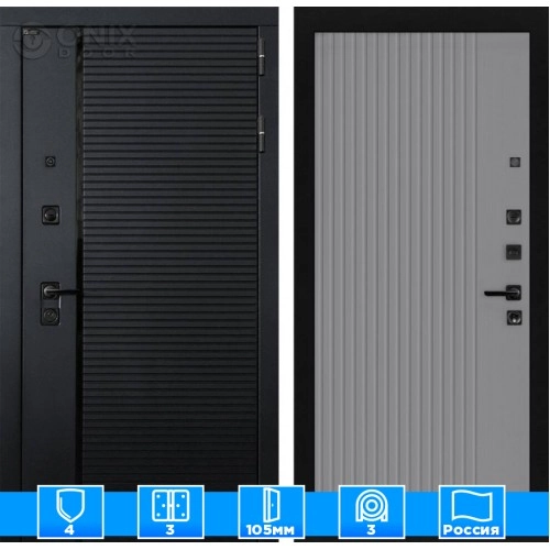 Входная дверь PIANO 29 - Серый рельеф софт