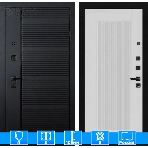 Входная дверь PIANO 30 - Белый рельеф софт