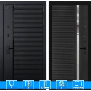 Входная дверь PIANO 31 - Черный кварц, зеркальная вставка с тонировкой