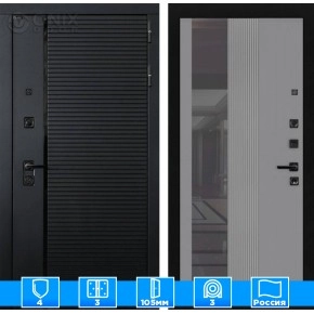 Входная дверь PIANO с Зеркалом 32 тонированным - Серыйрельефсофт