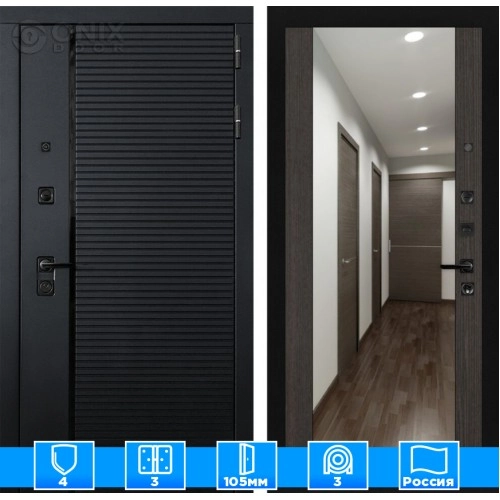 Входная дверь PIANO с зеркалом Максимум - Венге