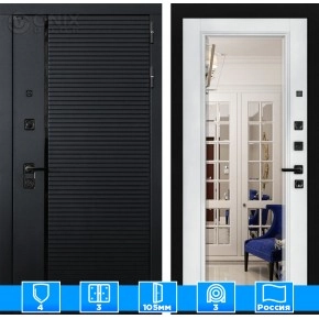 Входная дверь PIANO с Зеркалом Фацет - Белый софт