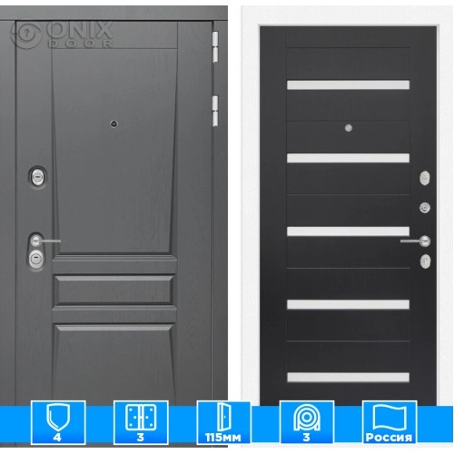 Входная дверь Платинум 01 - Венге, стекло белое